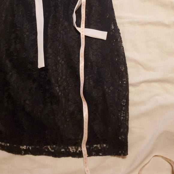 Little Black Dress A-Line Ribbon Tie White Collar Sleeveless - Picture 7 of 8